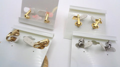 4 Vintage Signed Trifari Lucite Faux Pearl Enamel Clip-on Earring Lot