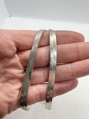 Italian Sterling Silver Wide Herringbone Necklace 18” 5.65mm 925 KC Italy 10.45g