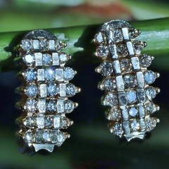 10k yellow gold earrings 1.00ct natural diamond 0.72″ pyramid dangle 4.50g N3658