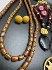 Vintage Boho Jewelry Lot 3 Necklaces 3 Earrings Sun Pendant