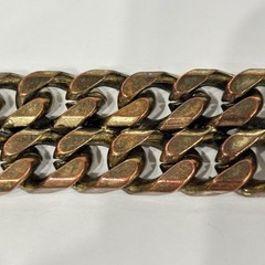 Rodrigo Otazu Orange Yellow Brown Rhinestone Double Chain Bracelet Signed RARE