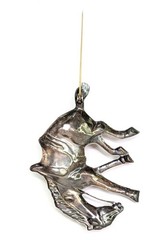 Sterling Silver Horse Brooch Large Bucking Bronco Western Rodeo Equestrian 3-1/8