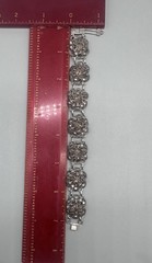 Vintage 800 Silver Filigree Floral Panel Bracelet 7” Ornate European Intricate