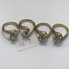 Vintage 18KT GE Gold Plated & Cubic Zirconia in Bold Look Ring varied sizes