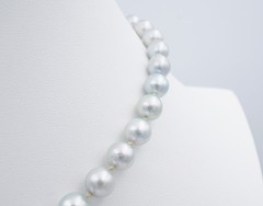 14k Light Blue Pearl Necklace Strand Yellow Gold 8.6mm 16″ Cultured NG1946