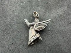 4.12g Vintage Sterling Silver 925 Angel Wing Guardian Pendant Engraved Robe M