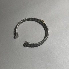 Vintage Cable Cuff Bracelet With Gold X 5MM