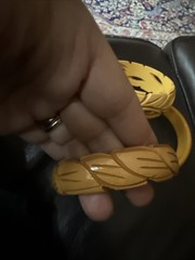 Lot Of 4 Estate Vintage Carved Butterscotch Bakelite Bangle Bracelets