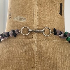 Roxsann Signed Bohemian Natural Stone Statement Beaded Necklace
