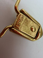 Vintage Monet Pendant Charm Dangle Goldtone Girl Tinman Hat Bells For Necklace