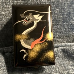 Black & Gold Fan-Shaped Women’s Brooch Pin, Asian Theme, Decorative Box