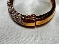 Rare Glamorous Swarovski Pave Crystal Crisscrossed Weave Pattern Bangle Bracelet