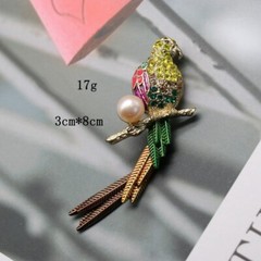 Antique Vintage Palace Style Animal Bird Brooch Multi-color Glaze Cute Birds Pin