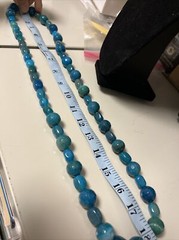 NATURAL BLUE ROUND FACETED MINERAL STONE BEADS NECKLACE AGATE BEADED HSN 314g