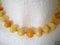 Amber Necklace Lentil Butterscotch Egg Yolk White Natural Amber 25.5 G/39 Cm