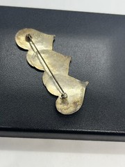 Sterling silver triple heart etched brooch pin