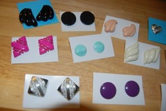 Vintage Retro Ear Rings, 1970s, 1980s 1990s, GROUP 7, priced per or the lot