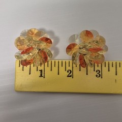 W Germany Necklace & Clip On Earrings Translucent Plastic Lucite Beaded Vtg