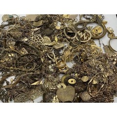 3 lbs Goldtone Costume Jewelry Jar Lot – Mystery Estate Unsearched VTG -READ