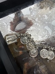 Vintage Sterling Religious Charm Bracelet