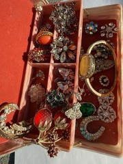 Vintage Costume Jewelry Lot w/ Sarah Coventry Strawberry Brooch, Avon & More