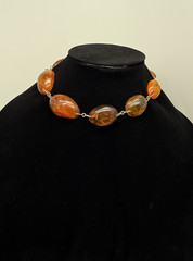 Vintage Amber Necklace Large Natural Amber Beads Baltic Style Statement 41.4g