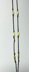 FABULOUS! STERLING Antique 2 SIDED ENAMEL GUILLOCHE 16 STATION NECKLACE/Chain