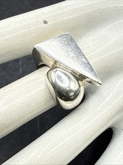 ❤️Vintage Mexico 925 Sterling SIlver Unique Look Abstract Ring sz 7 (1)