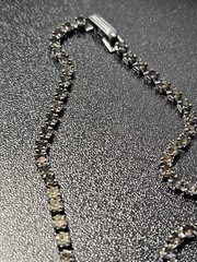 Vintage Black Rhinestone Cross Necklace Tennis Chain Gothic Religious Pendant