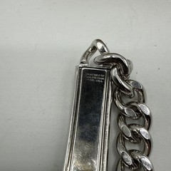 Vintage Speidel Sterling ID Bracelet 8.5” Sterling Top Stainless Chain Box