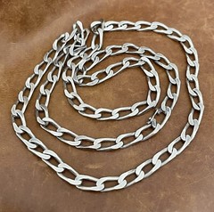 Vtg Heavy 925 Sterling Silver Curb Link Chain 6mm Wide Necklace 30”in/ 59.50 Gr