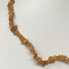 Gemstone Necklace Peach Orange Chip Stone Beads Collar Healing Energy Boho 18″