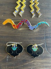 Vintage Laurel Burch Jewelry Lot Earrings Brooch Pin Pendant 1990s 1980s