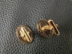 Vintage Hickok Monogram Initial P Gold Silver Tone Bullet Back Cufflinks Oval