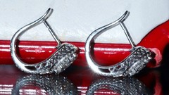 18k 750 white gold earrings 1.50ct natural diamond 0.74″ dangle 5.27gr N3643