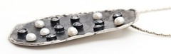 Retired Silpada G&H Sterling Silver Pearls Swarovski Crystals Modernist Necklace