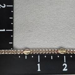 Vintage Vior Sterling Silver Bracelet Link Gold Vermeil Leaves 6 3/4″