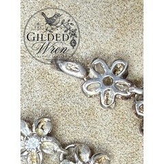 Vintage 925 Sterling Silver Hawaiian Plumeria Flower Bracelet Simulated Stone