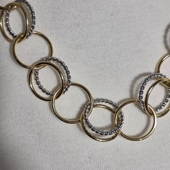Talbots Two-Tone Links Necklace Gold & Silver Interlocking Circles
