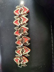 Vintahe Orange Thermoset Bracelet 7″