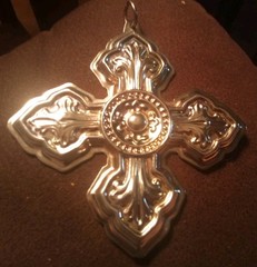 VTG Cross Raimond Silver plate Ornament Italy – Set Of 2
