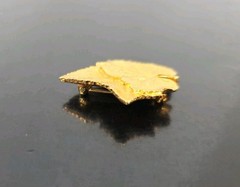 Vintage Ivy Leaf Eternal Life Symbol Brooch Gold Tone Metal Leaf Cast 1.5 Inch