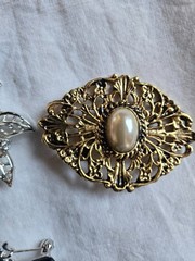 Lot of 4 Misc. Brooches, Dragonfly, Flower and etc. #AA