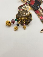 LUNCH AT THE RITZ Geisha Girl Pendant Brooch Hand Painted Fully Articulated