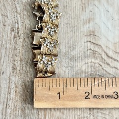 Hobe Cleopatra Rhinestone Flowers Bracelet & Earrings Has Wear Missing Gems Rare