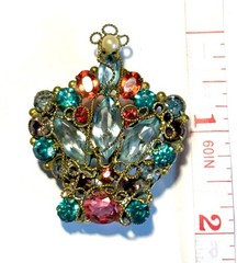 1940s Royal Crown Broach / Pendant Vintage Original Fashioncraft by Robert Piece