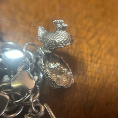 Vintage American Staring Heart Charm Bracelet 11 Charms Articulating 54.6 G 7.5”
