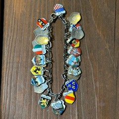 Vintage REU 800 Silver European Travel Charm Bracelet Paris Venice Munich 1972