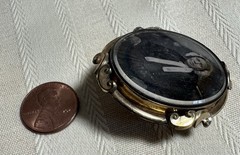 c1850 DAGUERREOTYPE Photo Antique Gold Filled Pin Brooch Woman Banana Curls