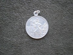 St Christopher Lightweight Aluminum Vintage Bracelet Charm Pendant